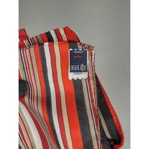 Vintage Kelly Italy Autumn Orange Brown Silk Pocket Square Handkerchief
